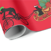 Fahrräder ziehen das Schlittenwrapping Paper des W Geschenkpapier (Rolleneckpunkt)