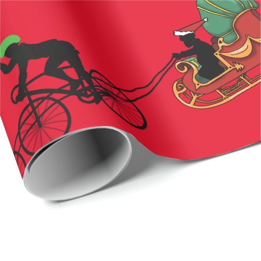 Fahrräder ziehen das Schlittenwrapping Paper des W Geschenkpapier (Rolleneckpunkt)