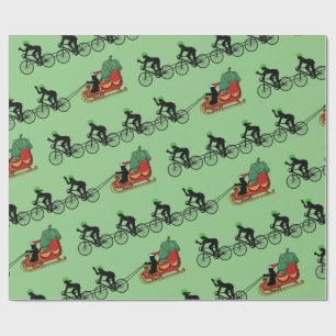 Fahrräder ziehen Santa's Schlitten Geschenkpapier
