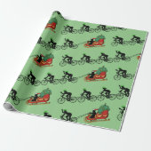 Fahrräder ziehen Santa's Schlitten Geschenkpapier (Ungerollt)
