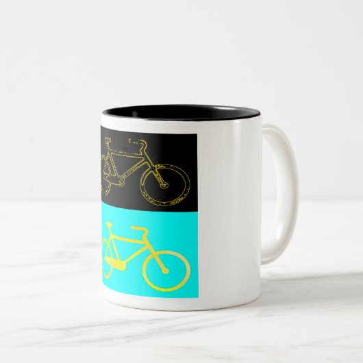 Fahrräder Zweifarbige Tasse (VorderseiteRechts)