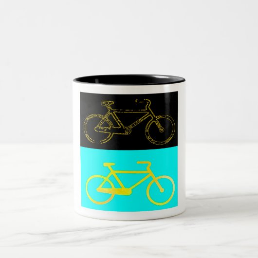 Fahrräder Zweifarbige Tasse (Mittel)