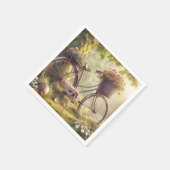 Fahrräder zwischen Blume, Party-Servietten 50 Serviette (Ecke)