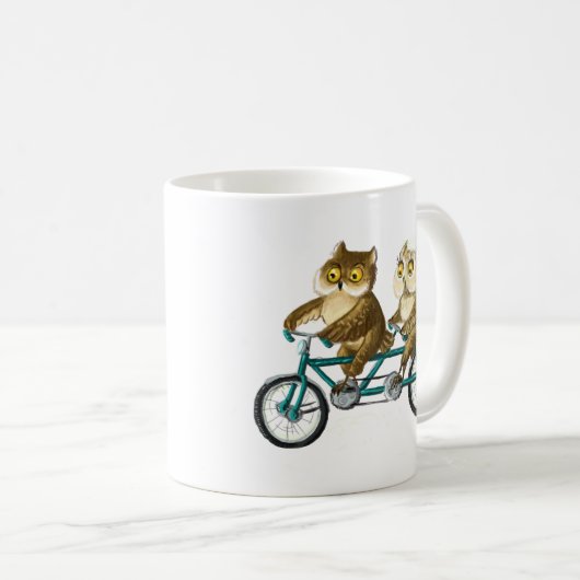 Fahrradeulen Kaffeetasse (VorderseiteRechts)