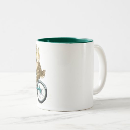 Fahrradeulen Zweifarbige Tasse (VorderseiteRechts)