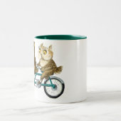 Fahrradeulen Zweifarbige Tasse (Mittel)
