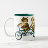 Fahrradeulen Zweifarbige Tasse (Links)