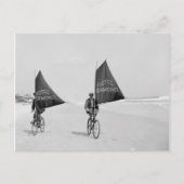 Fahrradfahren am Strand Postkarte (Vorderseite)