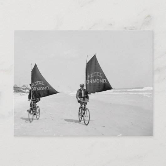 Fahrradfahren am Strand Postkarte (Vorderseite)