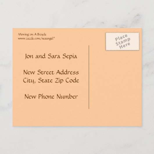 Fahrradfahren Ankündigungspostkarte (Rückseite)