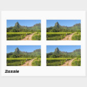 Fahrradfahren auf dem rechteckigen Aufkleber Moore (Blatt)