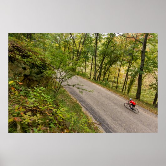 Fahrradfahren auf der Landstraße Poster (Vorne)