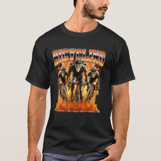 Fahrradfahren Biker Radfahrer Fahrrad Skelett 90er T-Shirt
