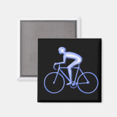 Fahrradfahren in Blau Magnet (Vorderseite/Rückseite)