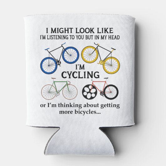 Fahrradfahren, könnte ich aussehen, als höre ich d dosenkühler (Rückseite)