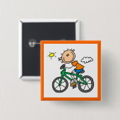 Fahrradfahren - Männlich Button (Vorne & Hinten)