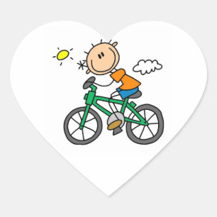 Fahrradfahren - Männlich Herz-Aufkleber