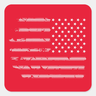Fahrradfahren mit amerikanischer Flagge - Lover Quadratischer Aufkleber