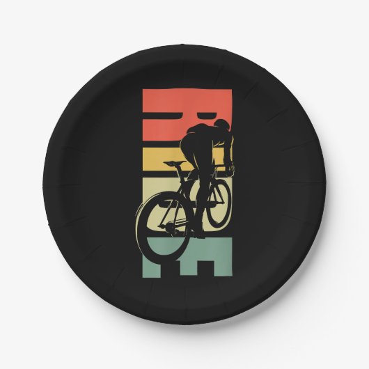 Fahrradfahren Pappteller (Vorderseite)