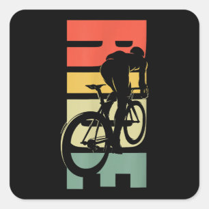 Fahrradfahren Quadratischer Aufkleber