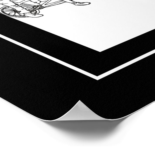 Fahrradfahren rund um London Line Art Poster (Ecke)