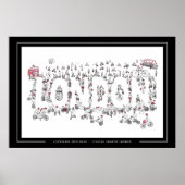 Fahrradfahren rund um London Line Art Poster (Vorne)