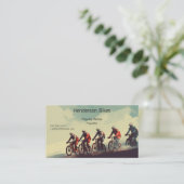 Fahrradfahrer auf einer schmutzigen Straße Visitenkarte (Stehend Vorderseite)