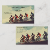 Fahrradfahrer auf einer schmutzigen Straße Visitenkarte (Vorne/Hinten)