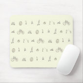 Fahrradfahrer auf Quirky Bikes Funny Line Zeichnen Mousepad (Mit Mouse)