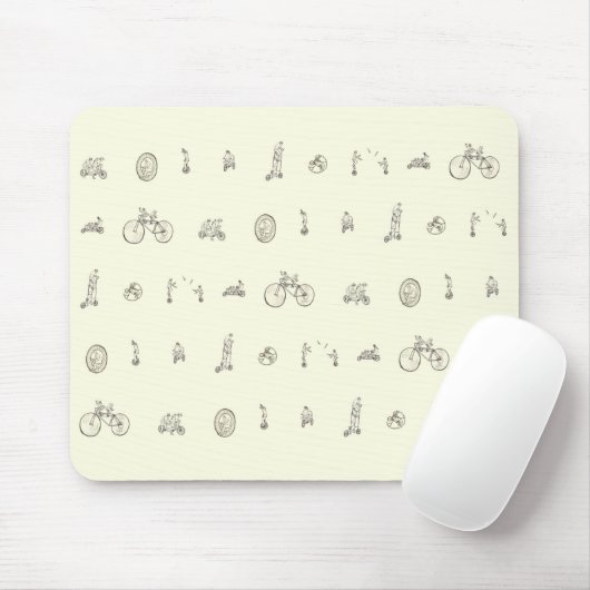Fahrradfahrer auf Quirky Bikes Funny Line Zeichnen Mousepad (Mit Mouse)
