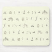 Fahrradfahrer auf Quirky Bikes Funny Line Zeichnen Mousepad (Vorne)
