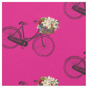 Fahrradfahrer Blume hübscher Federstoff rosa Stoff