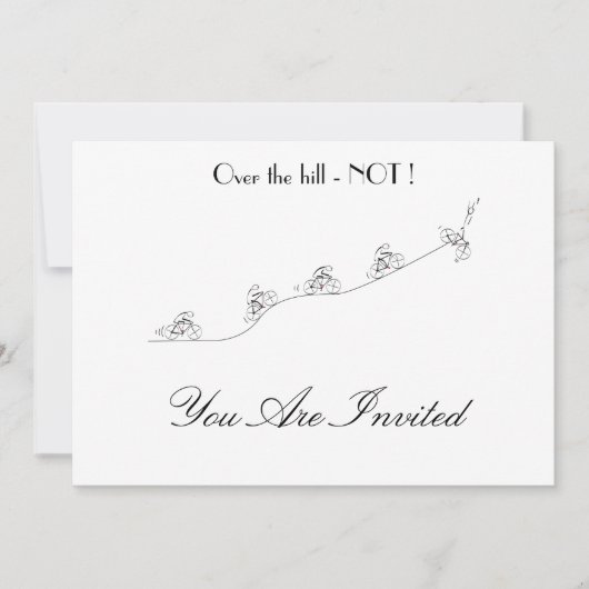 Fahrradfahrer, die über den Hügel fahren, individu Einladung (Vorderseite)