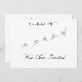 Fahrradfahrer, die über den Hügel fahren, individu Einladung (Vorne/Hinten)