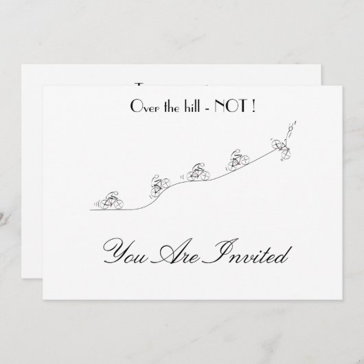 Fahrradfahrer, die über den Hügel fahren, individu Einladung (Vorne/Hinten)