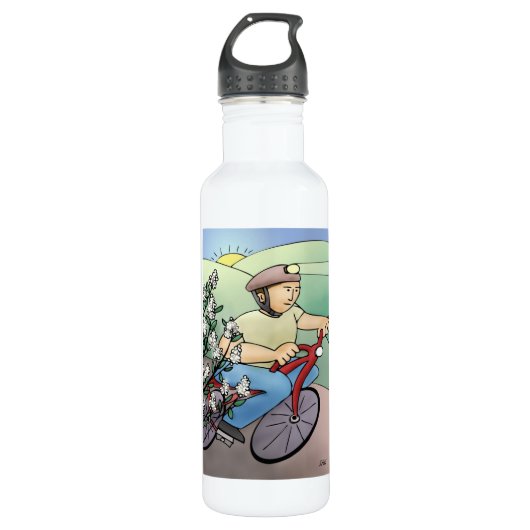 Fahrradfahrer Edelstahlflasche (Vorderseite)