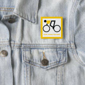 Fahrradfahrer fahren nach seinem Brauch Button (Beispiel)