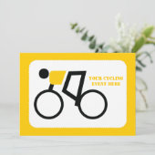 Fahrradfahrer fahren nach seinem Brauch Einladung (Stehend Vorderseite)