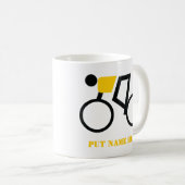 Fahrradfahrer fahren nach seinem Brauch Kaffeetasse (VorderseiteRechts)