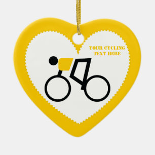 Fahrradfahrer fahren nach seinem Brauch Keramikornament