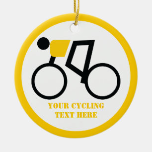Fahrradfahrer fahren nach seinem Brauch Keramikornament
