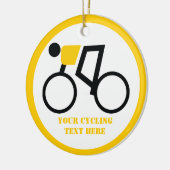 Fahrradfahrer fahren nach seinem Brauch Keramikornament (Links)