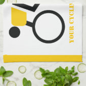 Fahrradfahrer fahren nach seinem Brauch Küchentuch (Gefaltet)