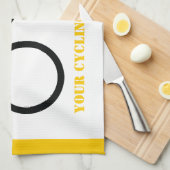 Fahrradfahrer fahren nach seinem Brauch Küchentuch (Viertel Falte)