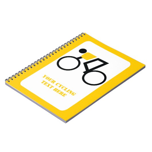 Fahrradfahrer fahren nach seinem Brauch Notizblock (Linke Seite)