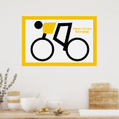 Fahrradfahrer fahren nach seinem Brauch Poster (Küche)