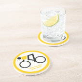 Fahrradfahrer fahren nach seinem Brauch Sandstein Untersetzer (Seite)