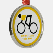 Fahrradfahrer fahren nach seinem Brauch Silbernes Ornament (Rechts)