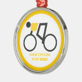 Fahrradfahrer fahren nach seinem Brauch Silbernes Ornament (Links)