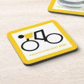 Fahrradfahrer fahren nach seinem Brauch Untersetzer (Linke Seite)